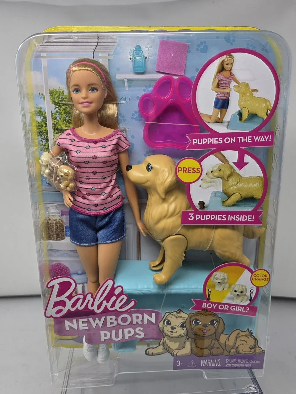 Barbie Newborn Pups Puppies Doll and Play Set NEW In Box! Mattel Girls Toy